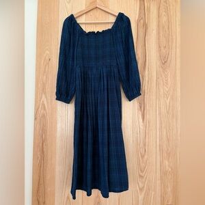 J. Crew Plaid Navy Blue Women's Dress